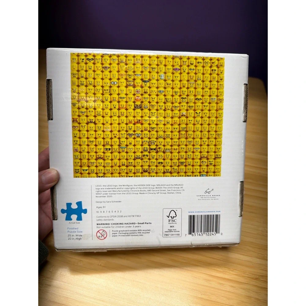 LEGO Minifigure Faces 1000 Piece Jigsaw Puzzle Complete Preowned